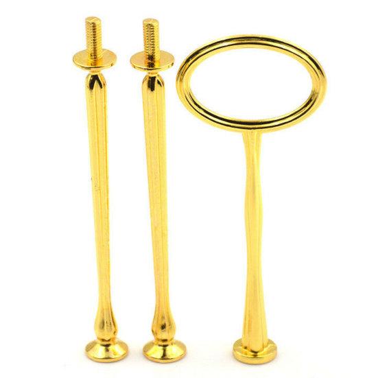 2/3-lags Cake Rod Plate Stativ Håndtak Fitting Hardware Wedding Party Supplies