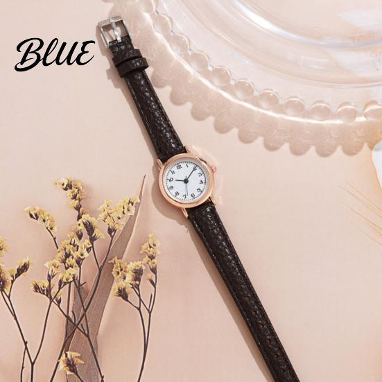 Lightweight Ladies Watch Women Round Dial with Faux Leather Strap