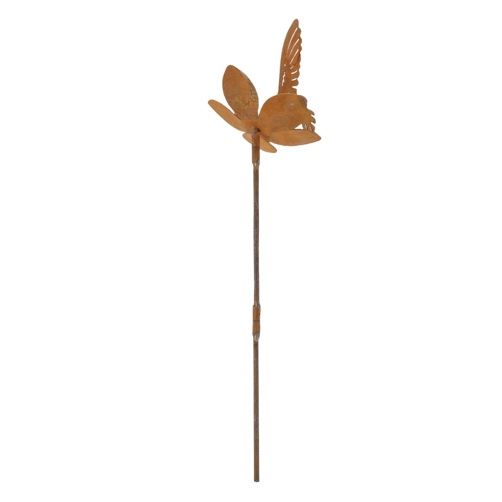 

Metal Hummingbird Flower Garden Stake Iron Outdoor Yard Decorative Stake Lawn Ornament
