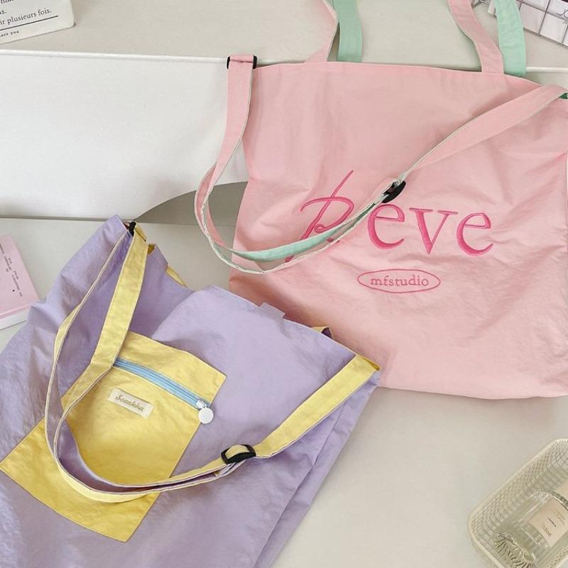 Summer Canvas Bag Women's New Large-capacity Tote Bag Embroidered Versatile Shoulder