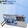 For Samsung Galaxy S22 Ultra 5G Case Pull-out Kickstand Cartoon Rabbit Anti-drop Phone Cover