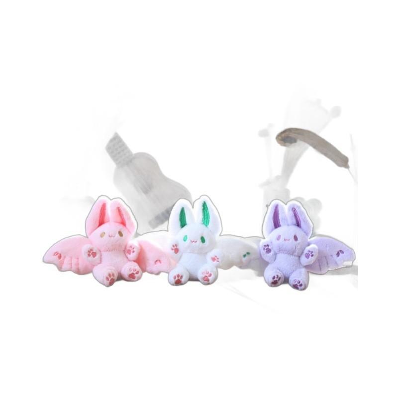 Adorable Pink Bat Bunny Plush Toy Cute Rabbit Stuffed Animal With Soft Fur