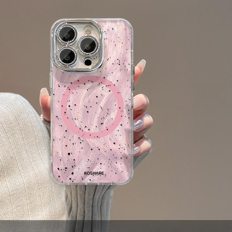 

Подходит для iPhone 15, Чехол для телефона 14PRO, Милый щенок с брызгами краски, Магнитная подставка 13, Полностью обернутая защитная пленка для объектива 12, Газ X iPhone 11 Pro Max