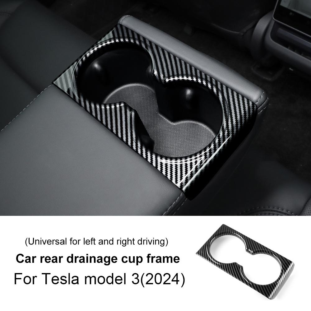 ABS Carbon Fiber Steering Wheel Frame Cover For Tesla Model 3 Highland 2025 Model Y Juniper 2025 Trim Car Interior Accessories