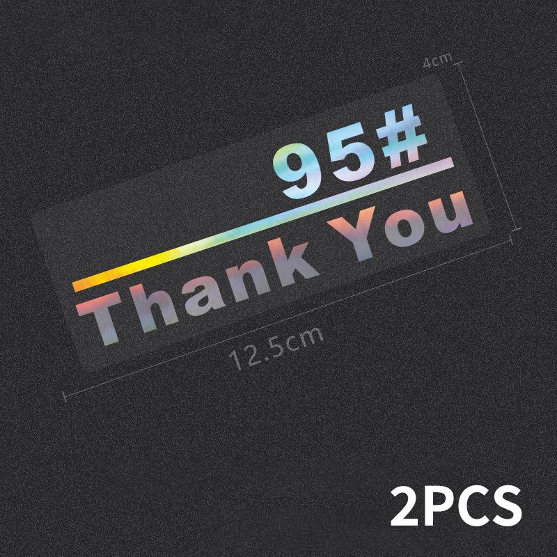 

2Pcs Thank You Sticker Personalized Car Fuel Tank Cover Sticker Creative Plus No. 92 95 No. 98 Oil-Type Tips Black White A10