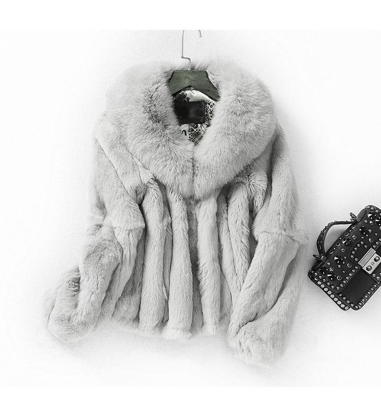 

Куртка из искусственного меха с большим меховым воротником, женская зимняя плюшевая куртка, женская пушистая куртка с длинным рукавом, модное пальто 4XL светло-серый