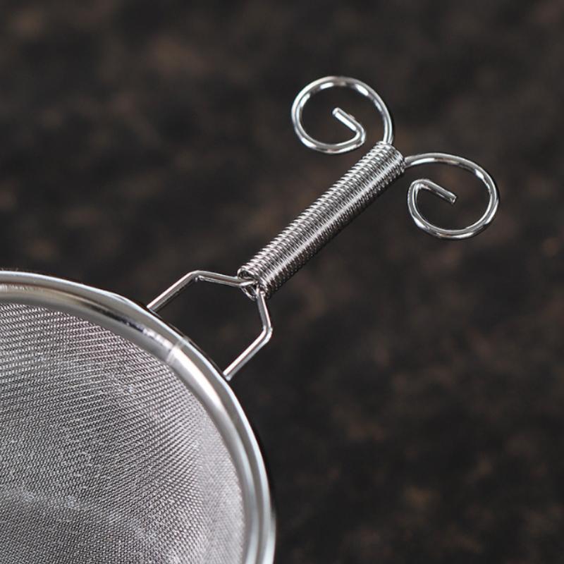 Stainless Steel Wire Fine Mesh Colander Tea Strainer With Short Handle Skimmer Spoon Food Strainer Fashion Kitchen Utensils