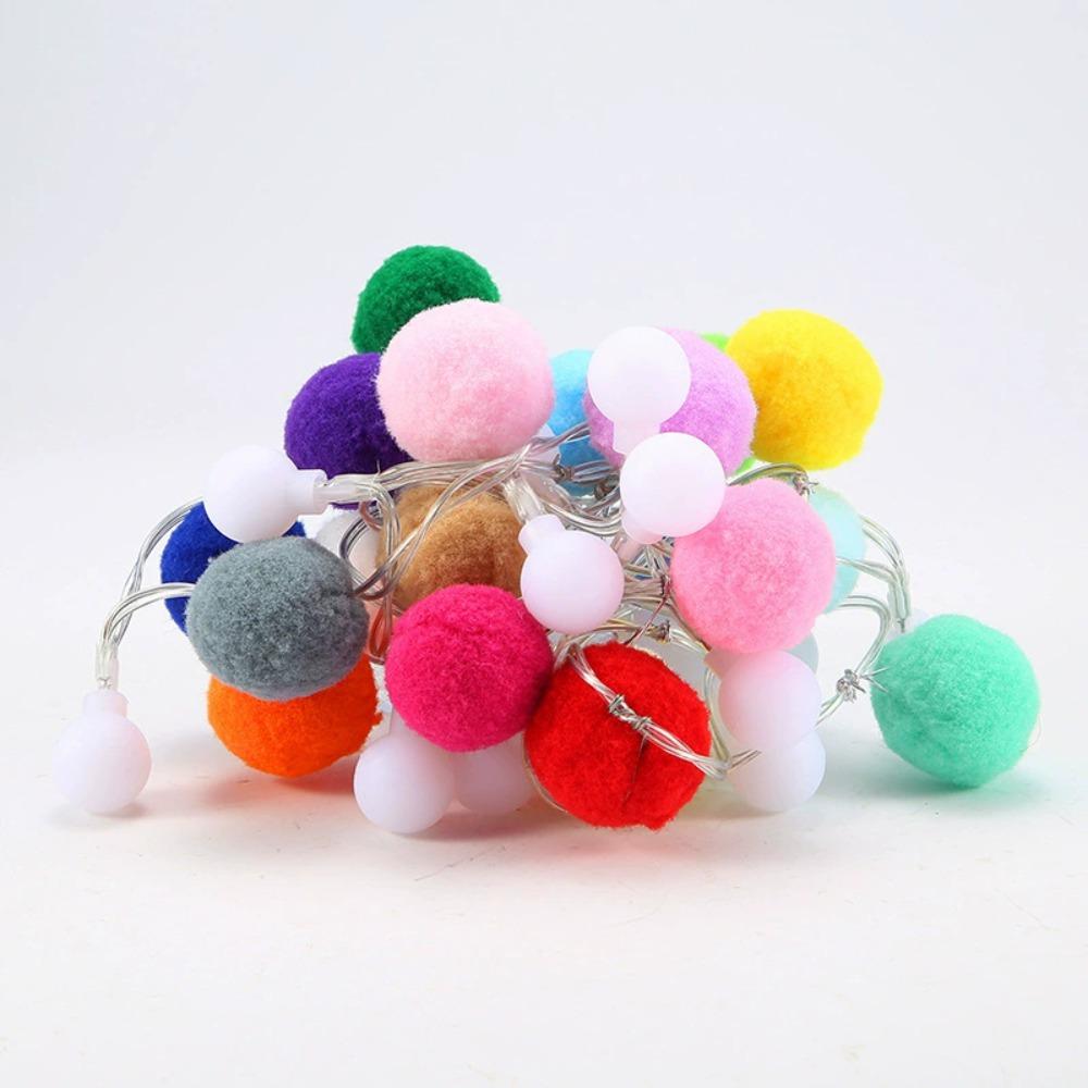 Round Pompom LED Pompom Light String New LED Colorful Lights Colored Light String Colored Lights String of Colorful Lights