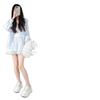 Rubber Women's Shoes Spring Four Seasons New Shoes Lace-up Beige Light Blue Green Single Shoes Increase Height and Breathability