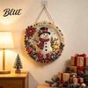Christmas Tree Winter Santa Reindeer Snowman Ornament Hanging Decorations Xmas Round Acrylic Decor for Garden Door Sign Festive Window