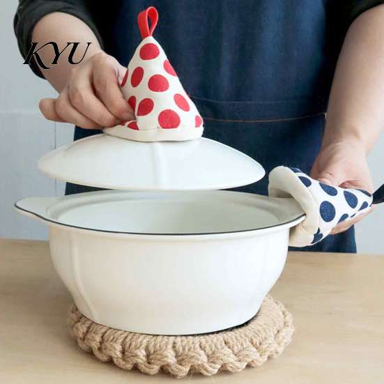 Anti Scald Insulation Mitts Triangular Pot Lid Handle Cover, Heat Resistant Hot Cookware Kitchen Covers Anti-Scald Mitts, Cotton Knob Grabber Holders,