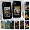 Excavator Mechanical Phone Case For iPhone 16 15 14 11 12 13 Pro Max Plus 12 XS Max Back Cover Matte Case