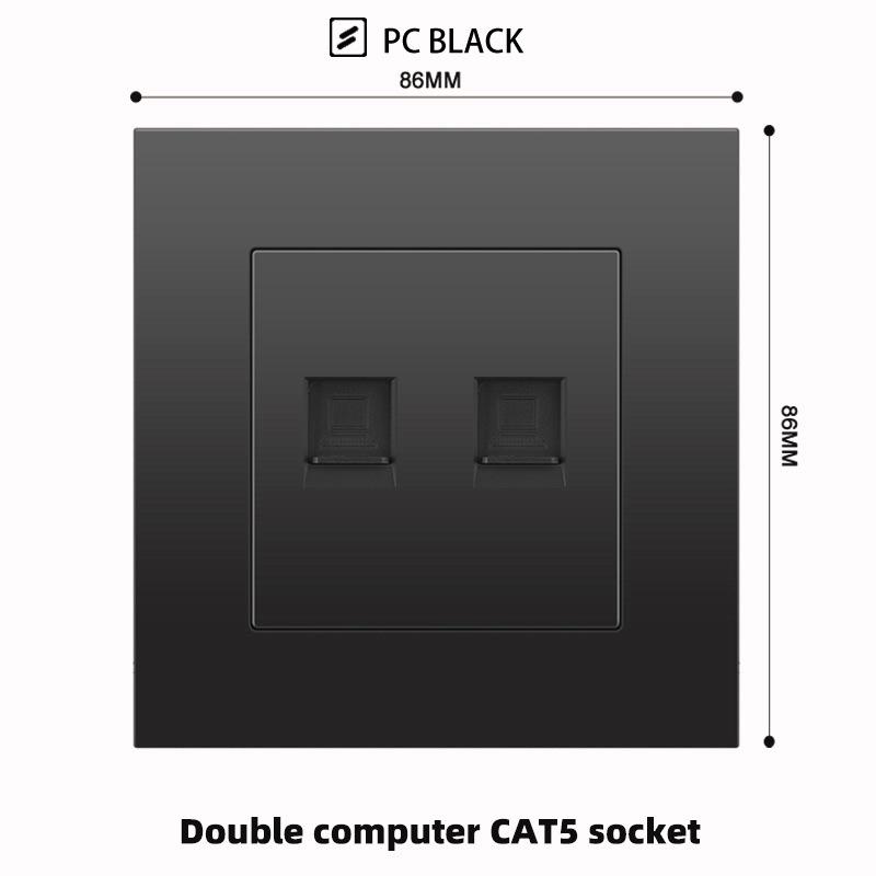 British 13A Socket with USB-C Fast Charging, Hong Kong & Macau Version, Black 3-Hole Square Pin 86 Panel