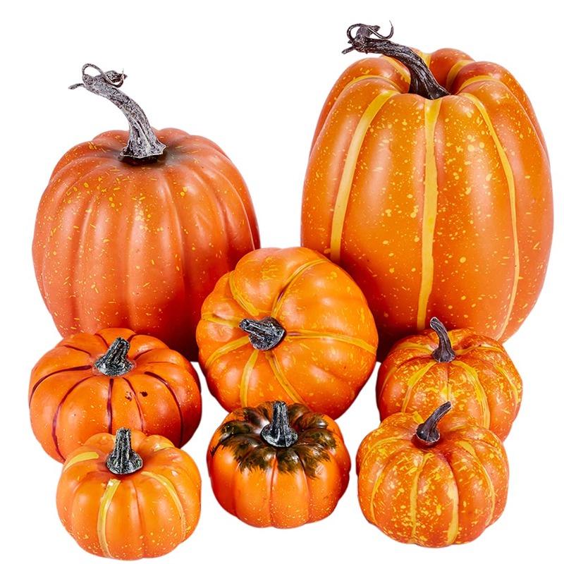 Autumn Decor Set: Foam Pumpkins, Pine Cones, and Maple Leaves for Halloween and Thanksgiving