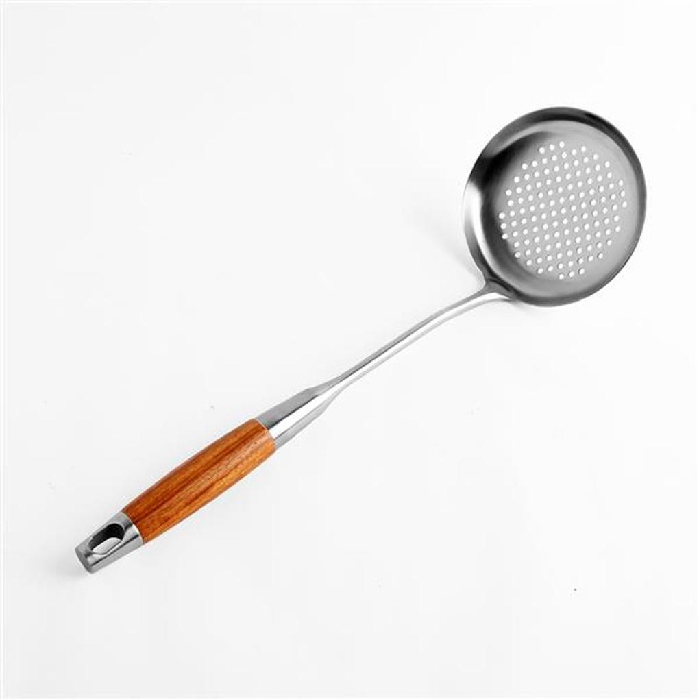 [Kochutensilien] Rosenholz Edelstahl Schöpfkelle (36x11cm)