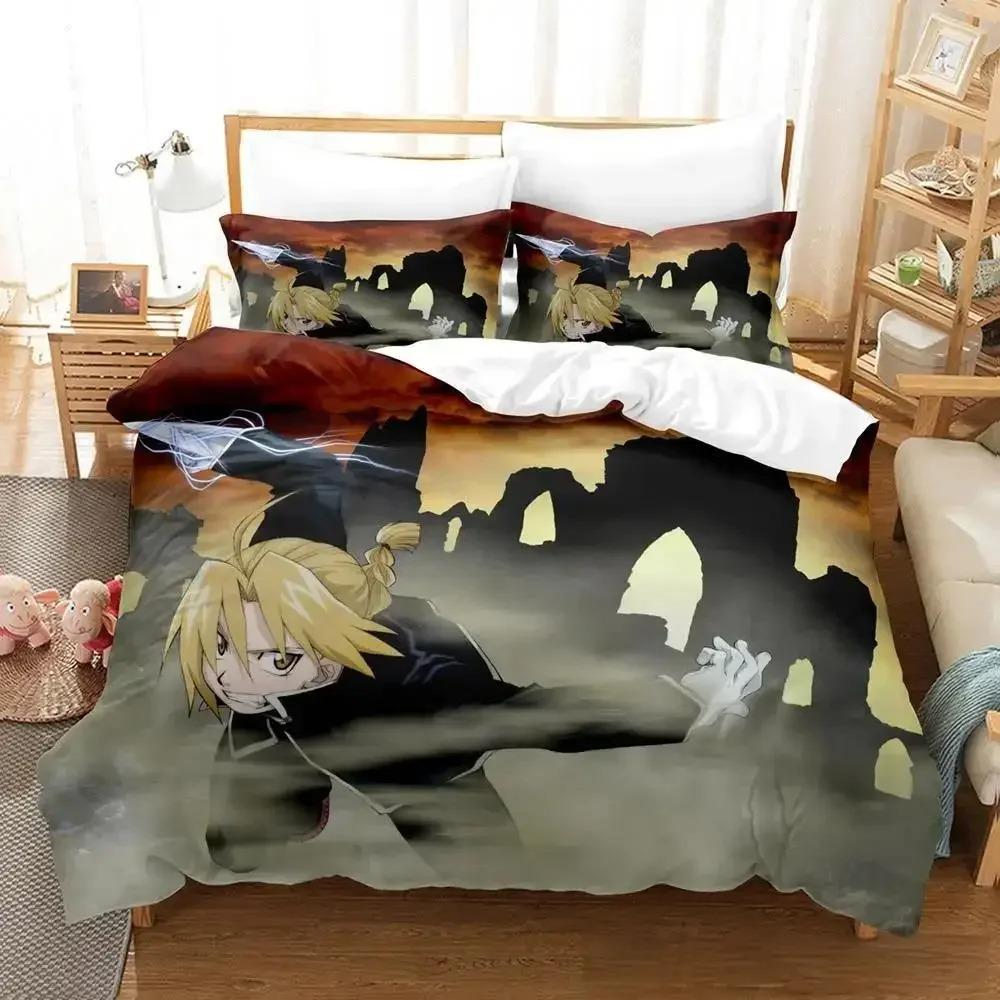 Fullmetal Alchemist Bedding Set Single Twin Full Queen King Size Bed Set Aldult Kid Bedroom Duvet Cover Sets 3D Print Anime Bed