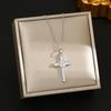 Women's Light Luxury Zirconia Cross Necklace - Stainless Steel Clavicle Chain