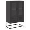 VidaXL Buffet haut noir 68x39x111,5 cm acier, armoire, armoire de rangement, buffet haut, armoire latérale, armoire haute, 853362