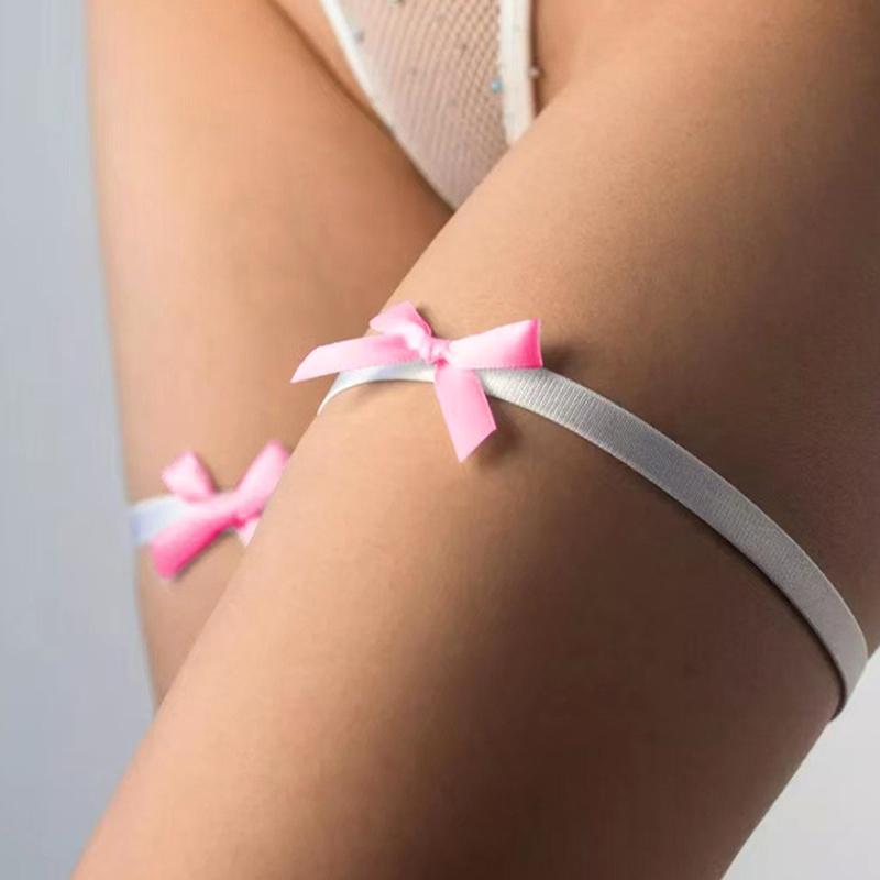 Sexy Schleife Oberschenkel Bein Gurt Strumpfhalter, Verstellbares Gothic Hüftgeschirr für Halloween Valentinstag Kostüm