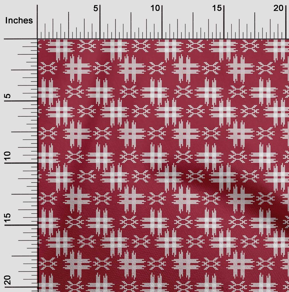 oneOone Tissu Coton Flex Imprimé Kasuri à Carreaux Tissu au Mètre Largeur 40 Pouces