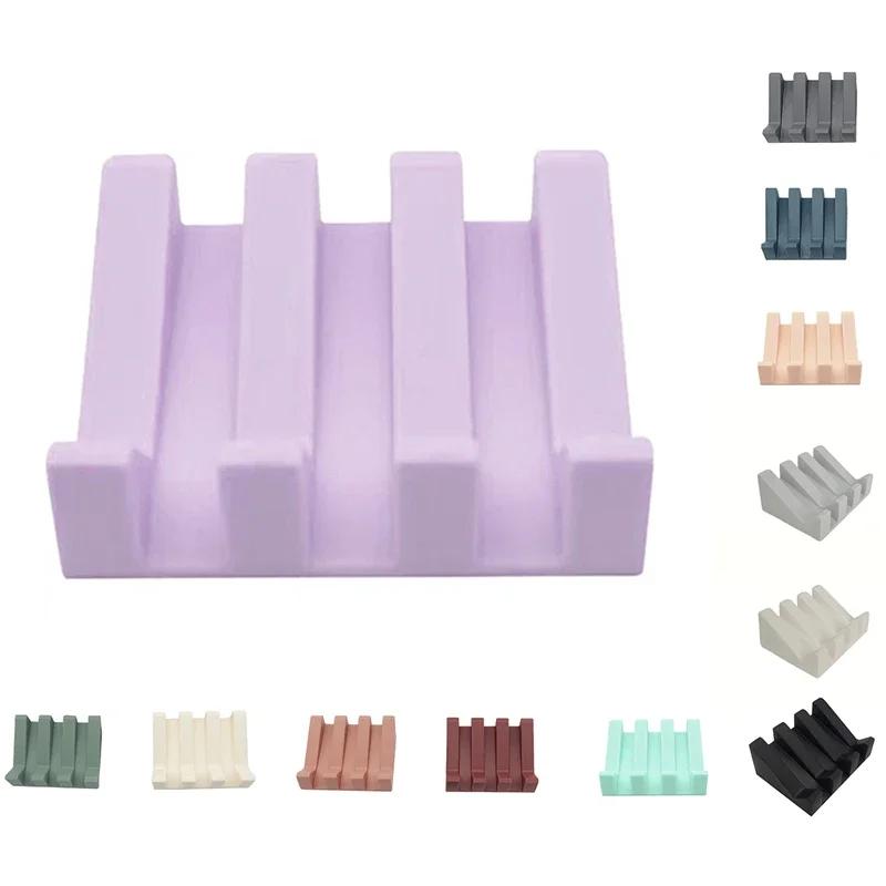 Silikon Seifenschale Seifenspender Schräg ablaufend Seifenbox Badezimmer Bad Aufbewahrungshalter Küche Schwamm Aufbewahrungsregal