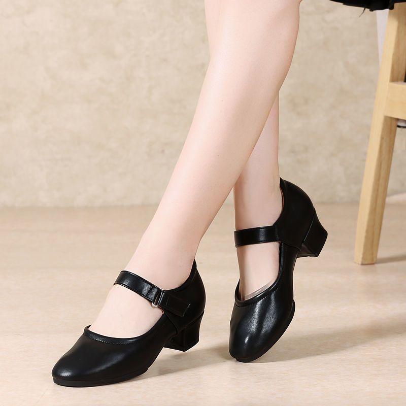 Leder Mittelhochabsatz Weichsohle Rot Gesellschaftstanzschuhe Mittelalterliche und Ältere Rutschfest Hochhackig Tanz Damen Schuhe