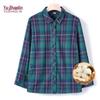 YUZHAOLIN Women's 100% Cotton Plaid Long Sleeve Shirt