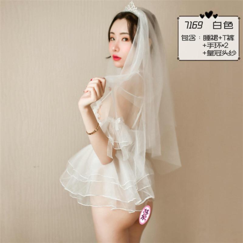 Bride outfit sexy lingerie sexy see-through outfit uniform temptation wedding gift tutu passion suit