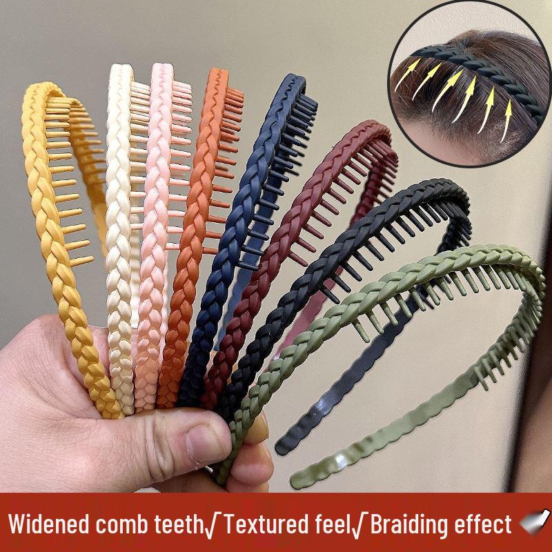 

Non-Slip Frosted Headband for Women - Toothed Design for Flyaway and Bang Control in Vibrant Colors розовый