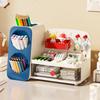 Desktop Storage Box, Student Stationery Organization, Children's Desk, Drawer-type Storage Rack, Office Slanting Pen Holder