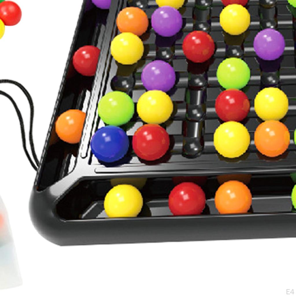 Peg Board Beads Game Creative Rainbow Matching for Travel Children 48 Pieces