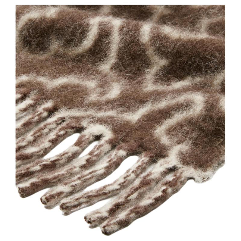 TORY BURCH Printed design - wool scarf, same style for men and women, blue/brown/black 171971-200-Brown F