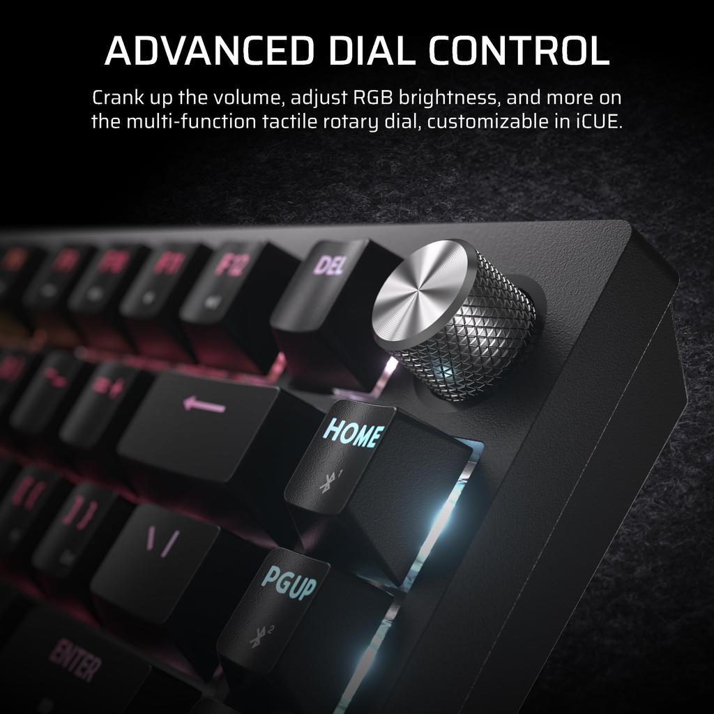 CORSAIR K65 Plus Wireless RGB Mechanical Gaming Keyboard Lubricated MLX Fusion Tactile Switches Sound Damping PBT Keycaps QWERTY NA Black 75% Hot-Swap