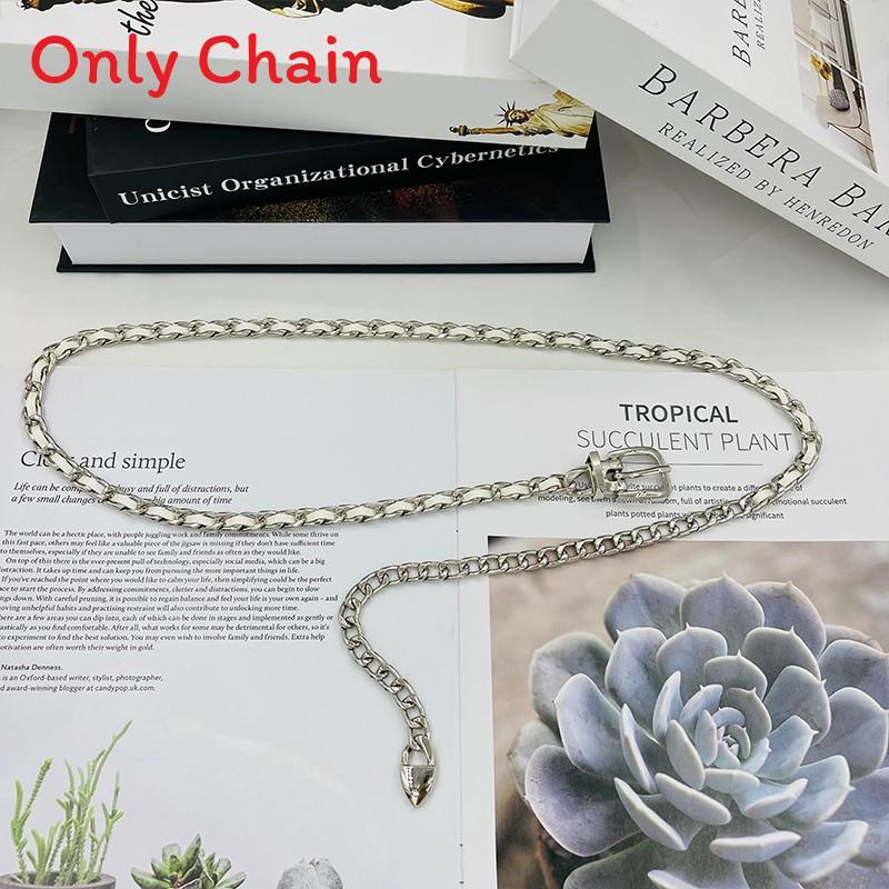 Women Waist Chain Fashion Metal Woven Belt With Hook For Summer Casual Wear