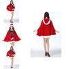 Luxurious Mrs Santa Claus Red Velvet Cloak Cape With Hooded Xmas Cosplay Costume