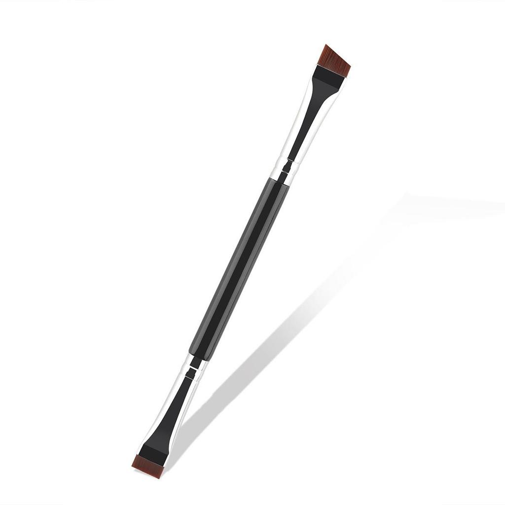 Dual-Headed Ultra-Thin Eyeliner & Brow Brush Set with Angled Flat Head for Lower Eyelid, Crease, Cheekbone, and Eyeliner Makeup