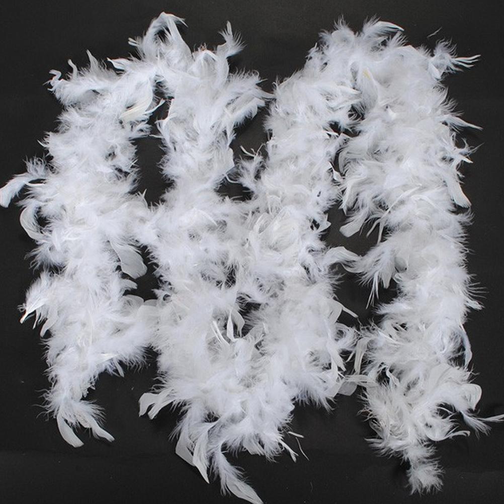 2m White Feather Christmas Tree with Ribbon & Wreath Party Decor