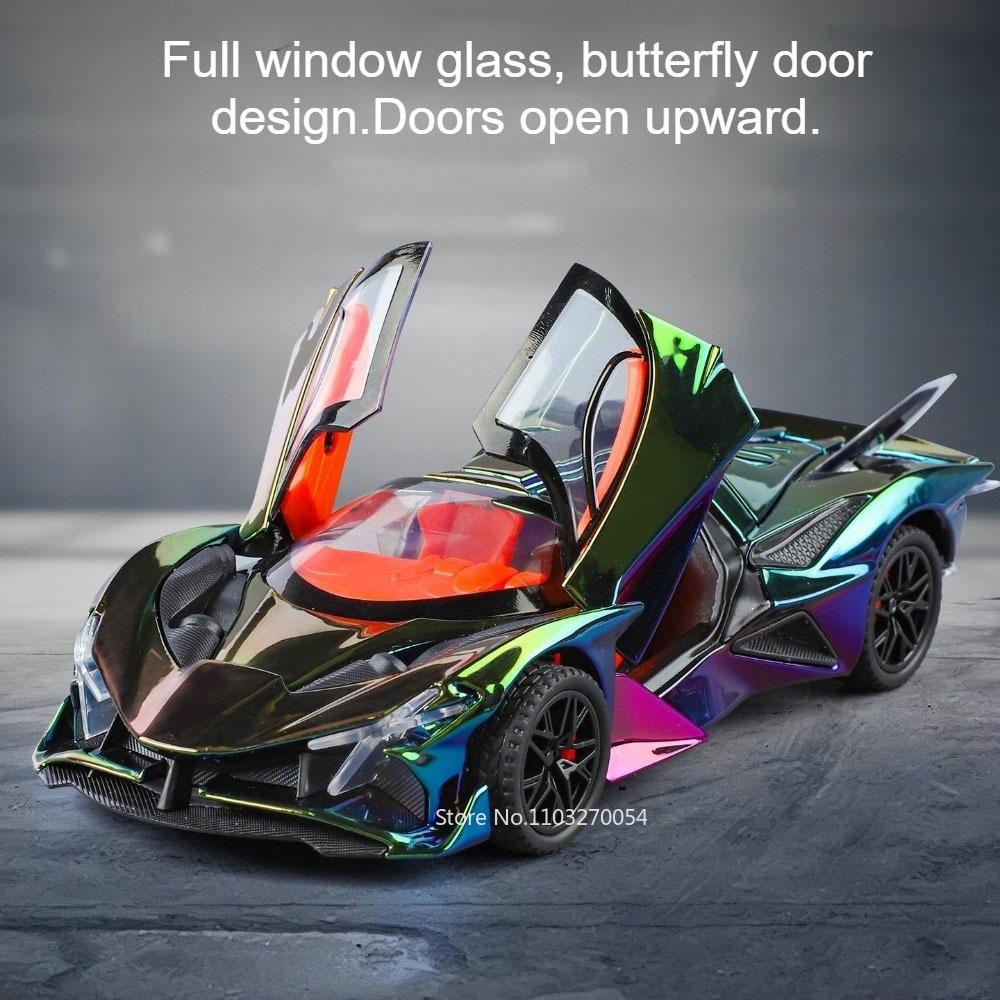 1:32 Apollo Evo Hellcat Miniatur Sportwagen Diecast Legierungsmodelle Spielzeug Vorderradlenkung Stoßdämpfung Autos Sammelgeschenke