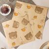 50Pcs Sandwich Packing Paper Cartoon Bear Print Package No Odor Useful Disposable Household Oil-proof Baking Pad Paper Kitchen Tools