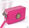 Moda feminina carteira grande capacidade de náilon à prova dwaterproof água zíper moeda bolsa mini saco com três zíper portátil carteiras bolsa de telefone