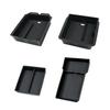 4 Piece Center Console Organizer Lower Bottom Storage Tray Armrest Storage Box Black ABS For Tesla Model 3 Highland 2025