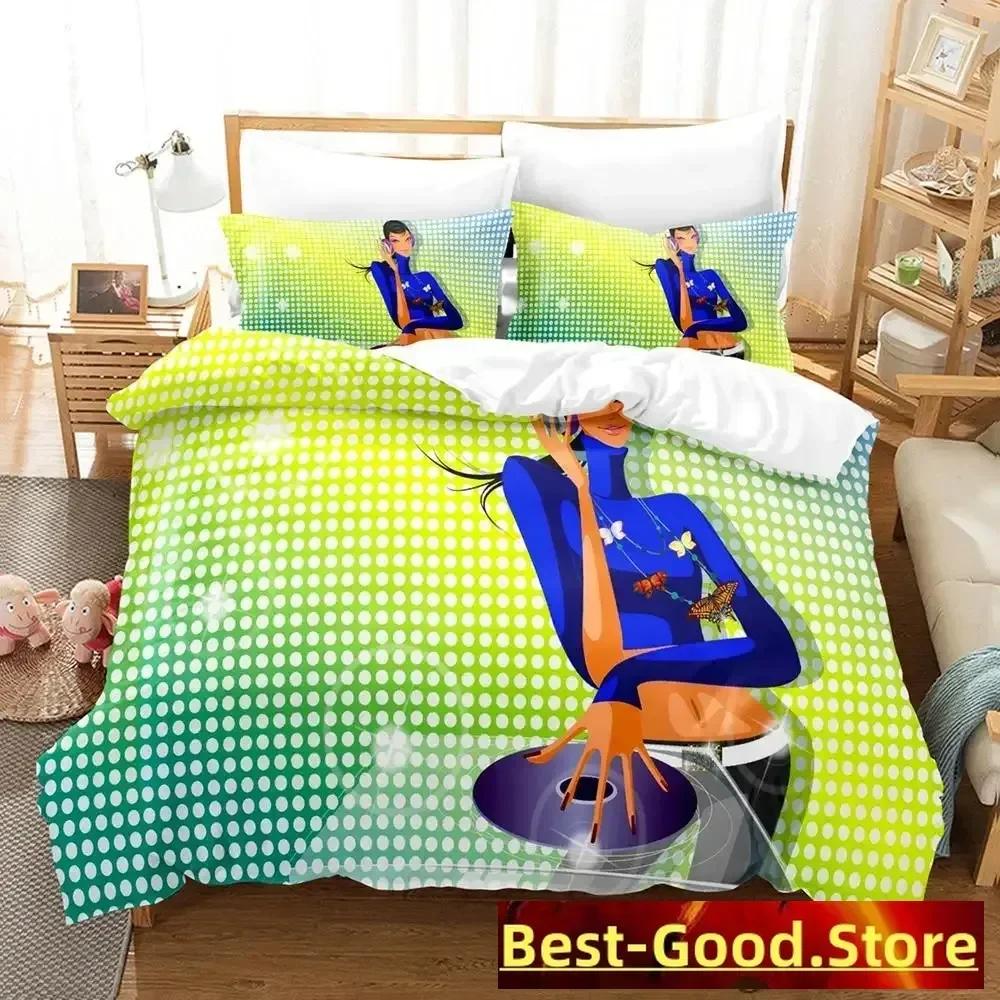Personality Music DJ Rock Bedding Set Printed Bed Set With Pillowcase Bed Duvet Cover Single Double Queen Super King Size