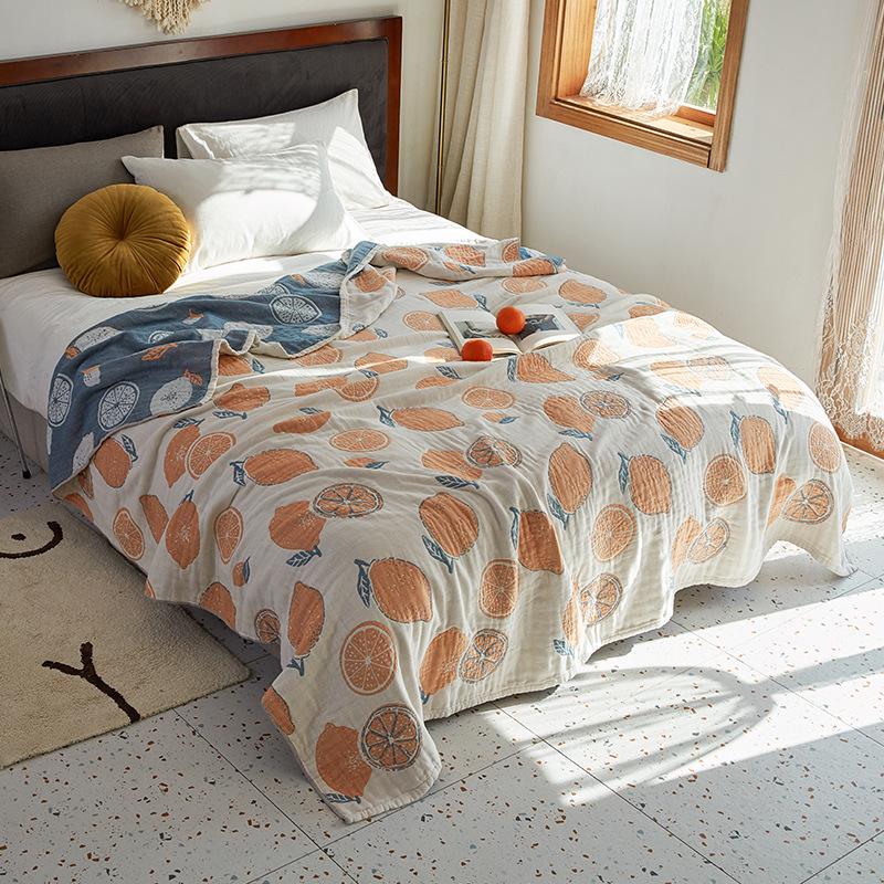 Pure Cotton Gauze Blanket - Four-Layer Single/Double Nap Blanket, Summer Air Conditioning Quilt