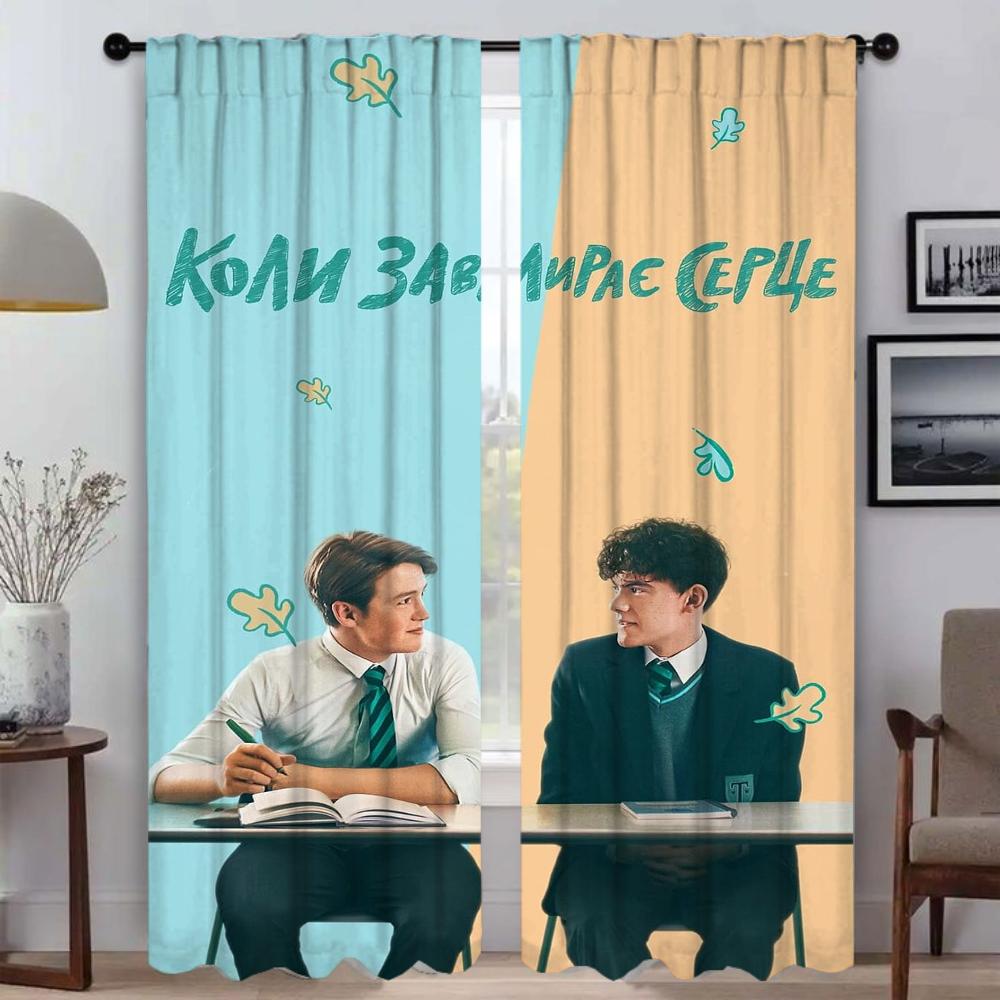 Heartstoppers Kitchen Curtains for Camera Shades Curtains Child Room Living Room Curtain Halloween Decoration Tulle for Bedroom