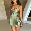 2024 European & American Backless Satin Sling Dress: Women's Summer Fashion
