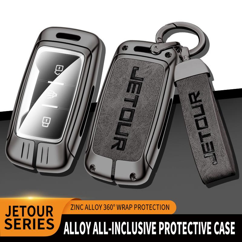 Zinc Alloy Leather Car Key Cover Chery Jietu X70 X70S X70M X90 Cowin X3 X5 K60 Key Fob Car Key Case Protective Cover