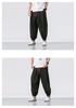 2024 Men's Linen Casual Pants: Chinese & Japanese Style, Loose Wide Leg, Tapered Plus Size Harem Carrot Pants