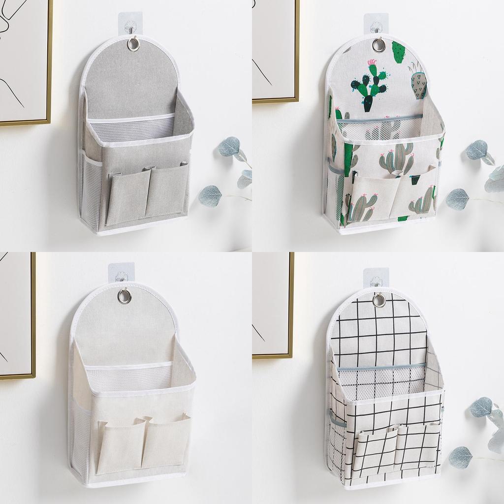 Cotton Linen Wall Hanging Storage Bag For Dorm Room Organization With Multipurpose Use