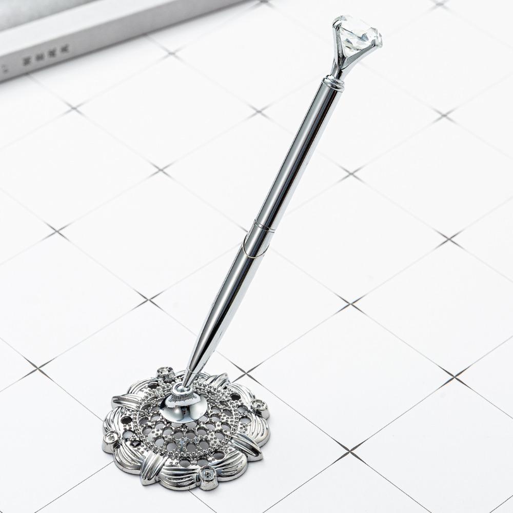 Wedding Decor Reception Desk Pen Attached Base Metal Pen Stand Holder  Guest Book
