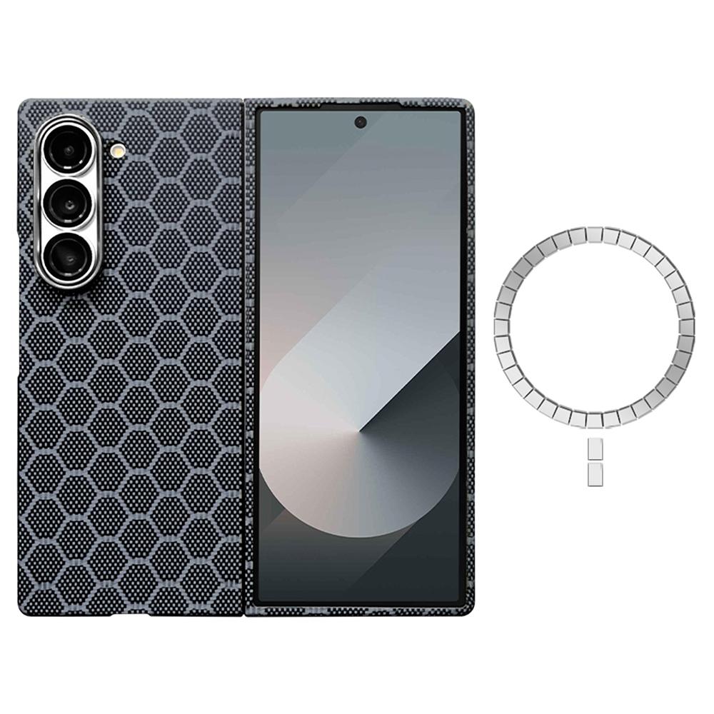 

For Samsung Galaxy Z Fold6 5G Magnetic Case Aramid Fiber Honeycomb Texture Phone Cover A